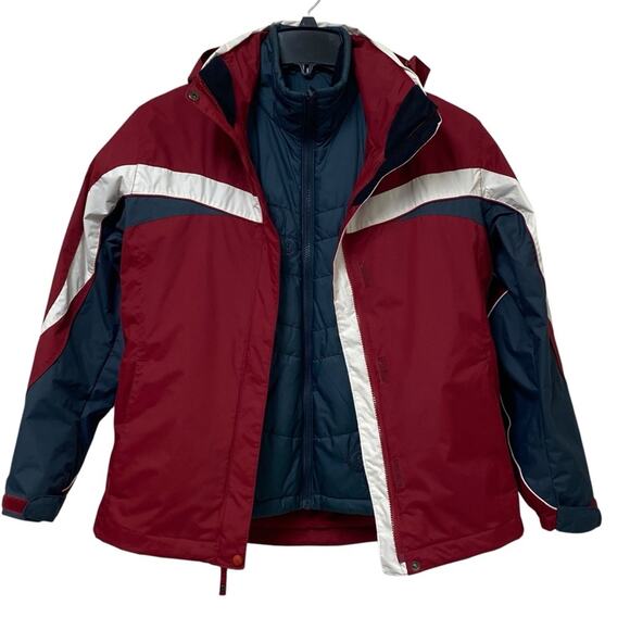 Vintage 90s Columbia Interchange Maroon 3 in 1 Winter Jacket Womens Medium M - Picture 1 of 9